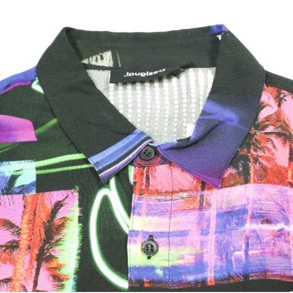 Desigual デシグアル JABAL ネオンカラーリゾートシャツ 22WMCW04 S BLACK 半袖 レーヨン トップス g22886 |  | 04