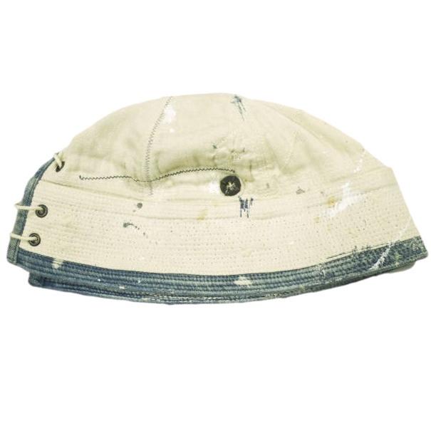 KAPITAL キャピタル SAILOR HAT ペンキペイント セーラーハット ONE SIZE Natural/Indigo 水兵 襤褸 マリン キャップ 帽子 g22889 |  | 02