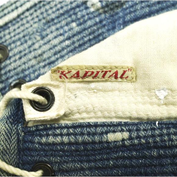 KAPITAL キャピタル SAILOR HAT ペンキペイント セーラーハット ONE SIZE Natural/Indigo 水兵 襤褸 マリン キャップ 帽子 g22889 |  | 03