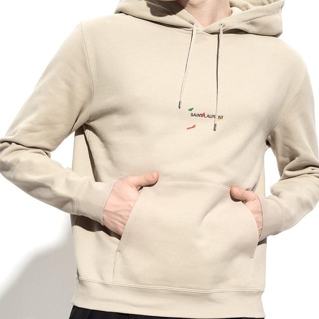 SAINT LAURENT PARIS サンローランパリ 22SS Ribbed Goosh Hooded Sweatshirt スウェットプルオーバーパーカー 689399 Y36QQ 9760 XS BEIGE |  | 02