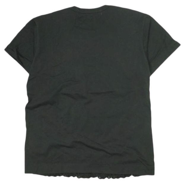 tao COMME des GARCONS タオ コムデギャルソン 24AW 日本製 綿天竺×ナイロンチュール刺繍 半袖Tシャツ TN-T005 M BLACK Tricot トリコ |  | 01