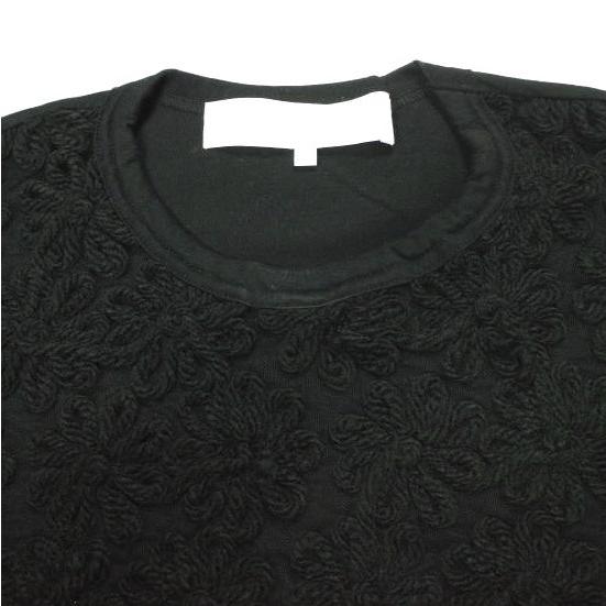 tao COMME des GARCONS タオ コムデギャルソン 24AW 日本製 綿天竺×ナイロンチュール刺繍 半袖Tシャツ TN-T005 M BLACK Tricot トリコ |  | 03