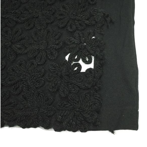 tao COMME des GARCONS タオ コムデギャルソン 24AW 日本製 綿天竺×ナイロンチュール刺繍 半袖Tシャツ TN-T005 M BLACK Tricot トリコ |  | 05