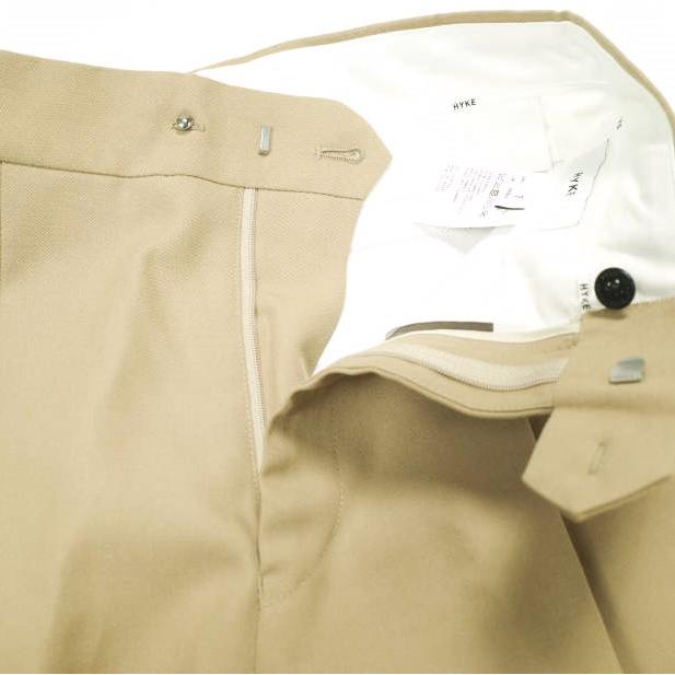 HYKE ハイク 24SS 日本製 DOESKIN TAPERED PANTS ドスキンテーパードパンツ 241-13279 1 BEIGE 1タック ボトムス g22906 |  | 04