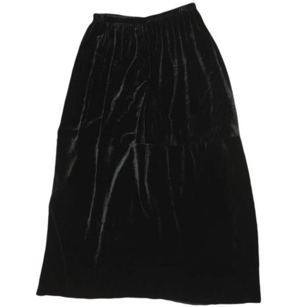 新品 BASERANGE ベースレンジ 25SS OLIN SKIRT シルクベルベットロングスカート SKOLI-VE-SP25 XS BLACK ベロア イージー 定価43,560円 | 