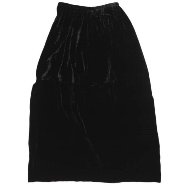 新品 BASERANGE ベースレンジ 25SS OLIN SKIRT シルクベルベットロングスカート SKOLI-VE-SP25 S BLACK ベロア イージー 定価43,560円 |  | 01