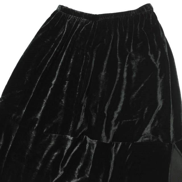 新品 BASERANGE ベースレンジ 25SS OLIN SKIRT シルクベルベットロングスカート SKOLI-VE-SP25 S BLACK ベロア イージー 定価43,560円 |  | 05