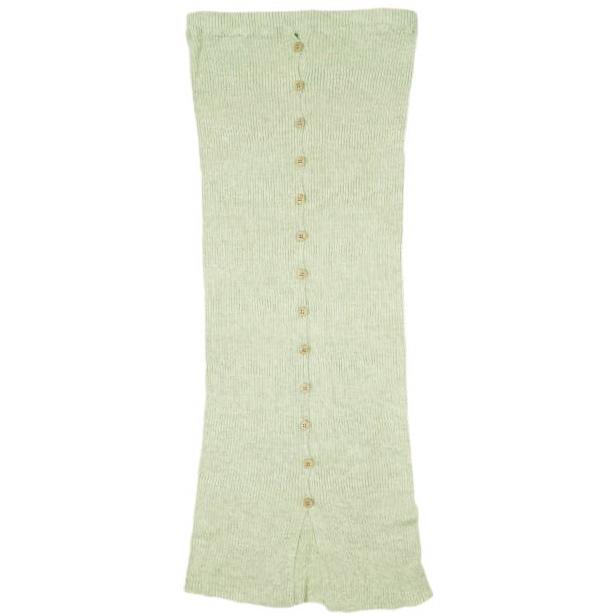 新品 BASERANGE ベースレンジ 24AW フランス製 DANDE SKIRT リブニット ボタンダウンスカート XS Light Green 定価49,940円 ボトムス | 