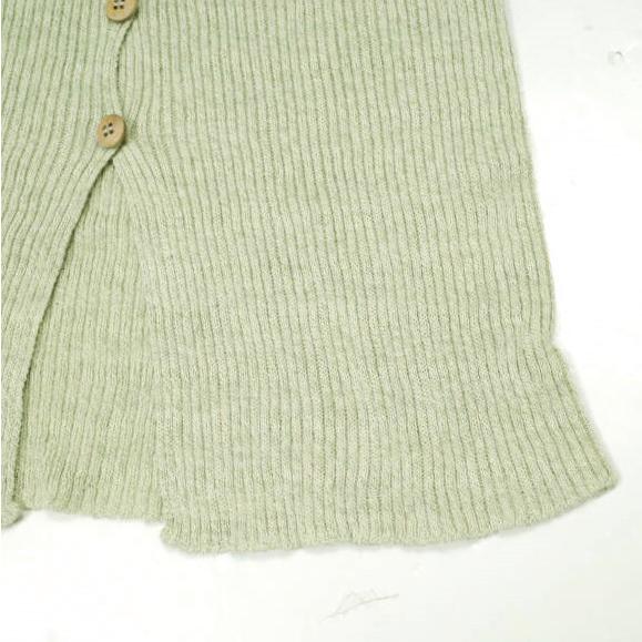 新品 BASERANGE ベースレンジ 24AW フランス製 DANDE SKIRT リブニット ボタンダウンスカート XS Light Green 定価49,940円 ボトムス |  | 06