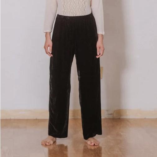 Baserange ベロアパンツ 新品 BASERANGE ベースレンジ 25SS OLIN PANTS シルクベルベットパンツ