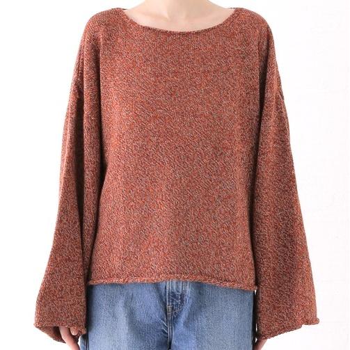 新品 BASERANGE ベースレンジ 24AW SEIRA PULLOVER オーガニックコットン メランジニット XS/S Rust Melange セーター 定価30,910円 g22959 |  | 03
