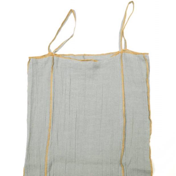 新品 BASERANGE ベースレンジ 25SS SHOK SLIP DRESS - Crinkle Linen コットンリネン キャミソールワンピース XS Bayon Grey 定価21,780円 |  | 08