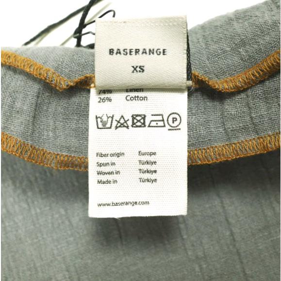 新品 BASERANGE ベースレンジ 25SS SHOK SLIP DRESS - Crinkle Linen コットンリネン キャミソールワンピース XS Bayon Grey 定価21,780円 |  | 09