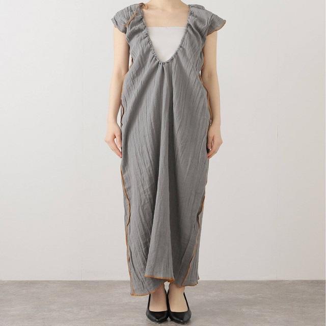 新品 BASERANGE ベースレンジ 25SS MAX DRESS コットンリネン マキシワンピース S Bayon Grey ドレス 定価35,420円 トップス g22977 |  | 02