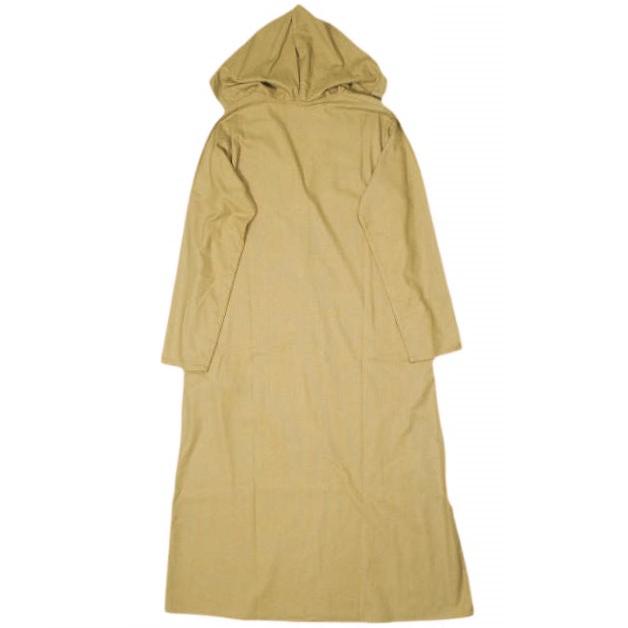 新品 BASERANGE ベースレンジ 23AW VESTER DRESS - Wild Silk ワイルドシルク フード付きロングワンピース XS Bath Brown 定価36,740円 |  | 01
