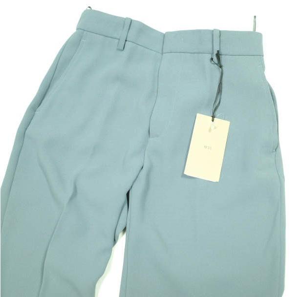 新品 N°21 ヌメロヴェントゥーノ 23AW ダブルヘム ノープリーツトラウザーズ 23AW-B011-5159 40 Green 定価72,600円 スラックス パンツ |  | 05