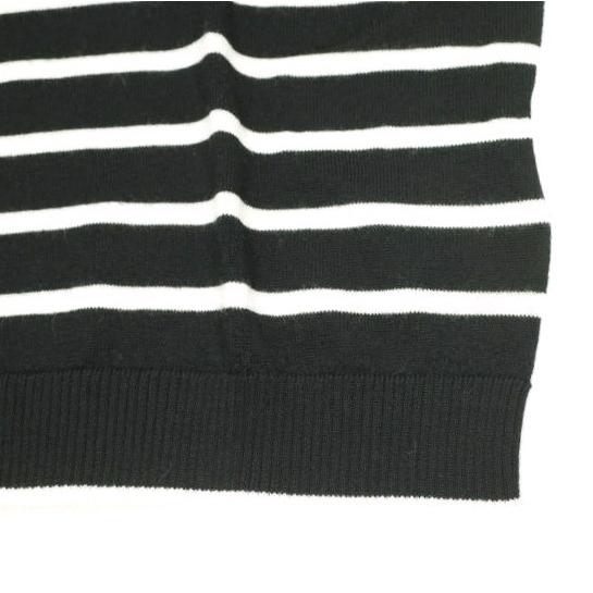 新品 N°21 ヌメロヴェントゥーノ 23SS メリノウールVネックボーダークロップドニット 23S-A027-9000 38 BLACK セーター 定価64,900円 |  | 05