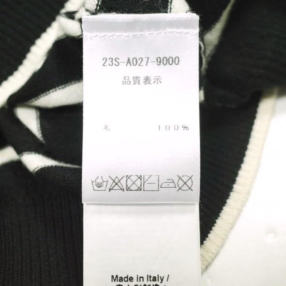 新品 N°21 ヌメロヴェントゥーノ 23SS メリノウールVネックボーダークロップドニット 23S-A027-9000 38 BLACK セーター 定価64,900円 |  | 07