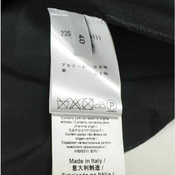 新品 N°21 ヌメロヴェントゥーノ 23SS アセテートシルク オープンネックブラウス 23S-G041-5111 40 BLACK 定価64,900円 長袖 シャツ |  | 08