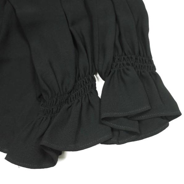 新品 N°21 ヌメロヴェントゥーノ 23AW ハイネックフリルブラウス 23A-G071-5132 40 BLACK 定価74,800円 長袖 レーヨン ギャザー シャツ |  | 05