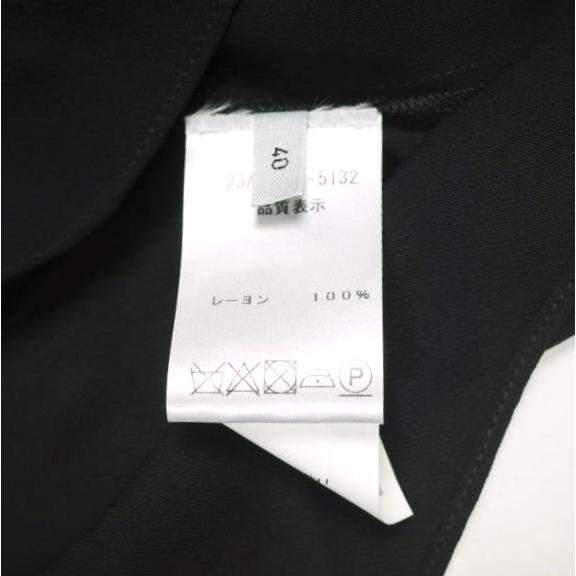 新品 N°21 ヌメロヴェントゥーノ 23AW ハイネックフリルブラウス 23A-G071-5132 40 BLACK 定価74,800円 長袖 レーヨン ギャザー シャツ |  | 08