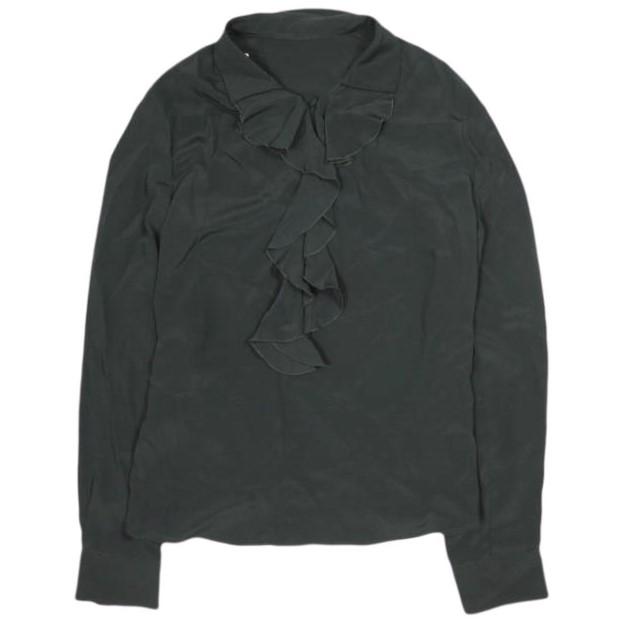 新品 N°21 ヌメロヴェントゥーノ 24SS L2 BLUSA TESSUTO 前後両用 バックフリルブラウス 24S-G091-5111 38 BLACK 定価75,900円 シャツ | 