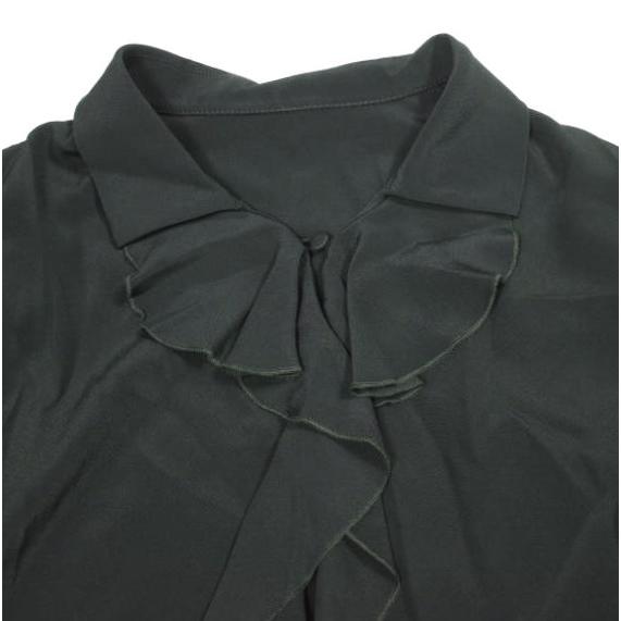 新品 N°21 ヌメロヴェントゥーノ 24SS L2 BLUSA TESSUTO 前後両用 バックフリルブラウス 24S-G091-5111 38 BLACK 定価75,900円 シャツ |  | 05