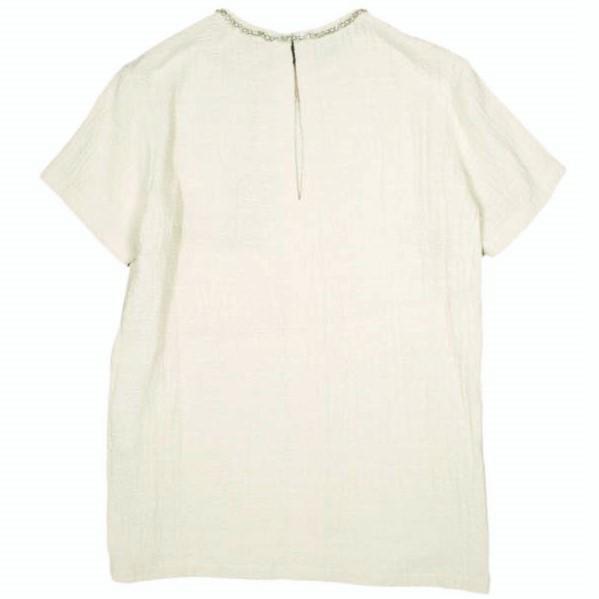 N°21ヌメロヴェントゥーノ　ビジューボタン 半袖ニット トップス　シルク N°21ヌメロヴェントゥーノ ビジューボタン 半袖ニット トップス