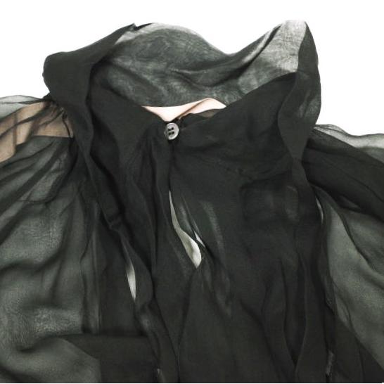 新品 N°21 ヌメロヴェントゥーノ 23SS ドレープシフォンシルクブラウス 23SW-G041-5586 38 定価126,500円 ストール付き シースルー シャツ |  | 04