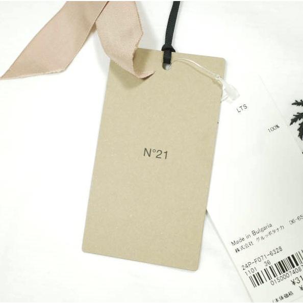 新品 N°21 ヌメロヴェントゥーノ 24SS 5D T-SHIRT JERSEY ヤシの木 ロゴ刺繍 ロングスリーブＴシャツ 24P-F071-6328 36 WHITE 定価31,900円 |  | 03