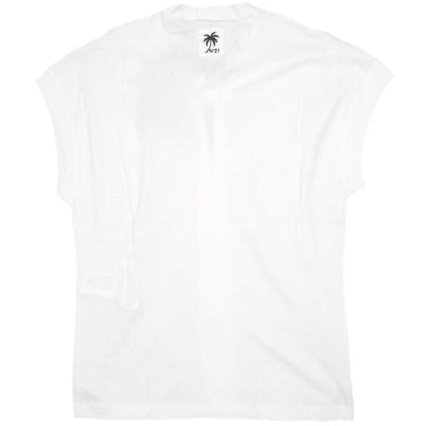 新品 N°21 ヌメロヴェントゥーノ 24SS リボンデザインハーフスリーブトップス 24S-F021-4157 38 WHITE Tシャツ カットソー 定価42,900円 |  | 01