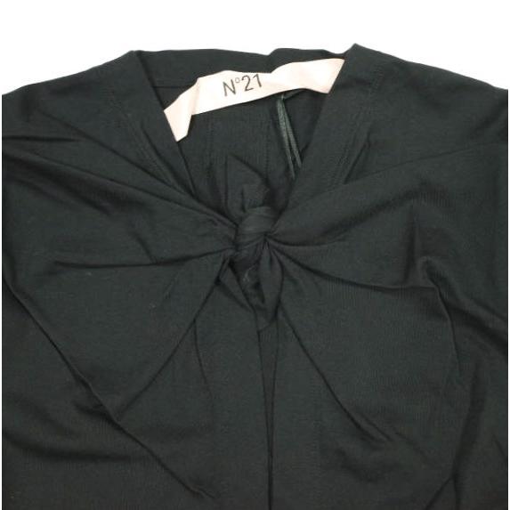 新品 N°21 ヌメロヴェントゥーノ 24SS リボンデザインハーフスリーブトップス 24S-F021-4157 38 BLACK Tシャツ カットソー 定価42,900円 |  | 05