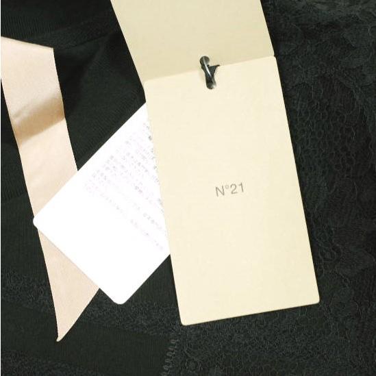 新品 N°21 ヌメロヴェントゥーノ 24SS オーバーサイズレースTシャツ 24P-F042-6330 XS BLACK ロゴ カットソー 定価69,300円 トップス |  | 03