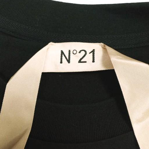 新品 N°21 ヌメロヴェントゥーノ 24SS オーバーサイズレースTシャツ 24P-F042-6330 XS BLACK ロゴ カットソー 定価69,300円 トップス |  | 04