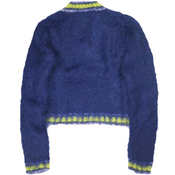 新品 MARNI マルニ 23AW FUZZY WUZZY ブルーストライプトリムモヘヤジャンパー Vネックカレッジニット CVMD0108Q0 UFU108 38 定価138,600円 |  | 01