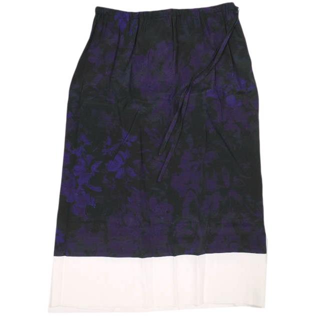 新品 DRIES VAN NOTEN ドリスヴァンノッテン 23SS SCOTTA 6118 W.W.SKIRT フラワープリント レーヨンスカート 34 PURPLE 定価86,900円 | 