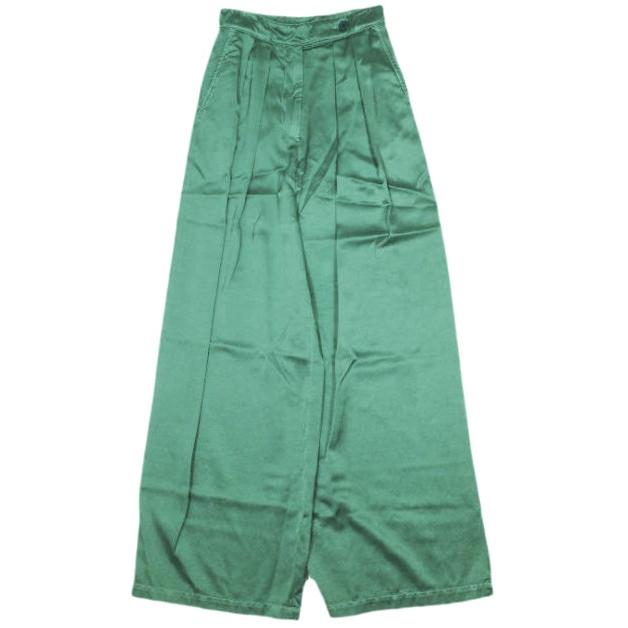 新品 DRIES VAN NOTEN ドリスヴァンノッテン 22AW PAMPLONA 5286 W.W. PANTS 2タックバギーパンツ 34 EMERALD GREEN 定価77,000円 ワイド | 