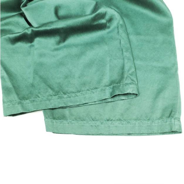 新品 DRIES VAN NOTEN ドリスヴァンノッテン 22AW PAMPLONA 5286 W.W. PANTS 2タックバギーパンツ 34 EMERALD GREEN 定価77,000円 ワイド |  | 08