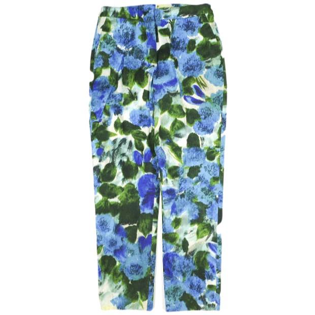 新品 DRIES VAN NOTEN ドリスヴァンノッテン 23SS POUMAS 6012 W.W.PANTS フラワープリントトラウザーズ 36 BLUE パンツ 定価82,500円 | 