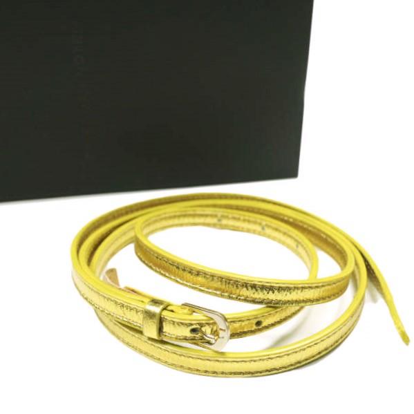 新品 DRIES VAN NOTEN ドリスヴァンノッテン イタリア製 BELT23/550 QU.814 W.L.BELT メタリックレザーナローベルト 85 GOLD g23034 | 