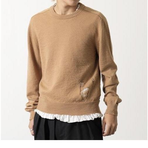 23aw メゾンマルジェラ ダメージ加工 レイヤードニット 23aw メゾンマルジェラ ダメージ加工 レイヤードニット