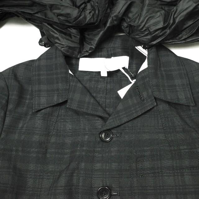 新品 tao COMME des GARCONS タオ コムデギャルソン 23SS チェック×ナイロンタフタスカーフ付きジャケット TK-J014 S グレー 定価165,000円 |  | 04