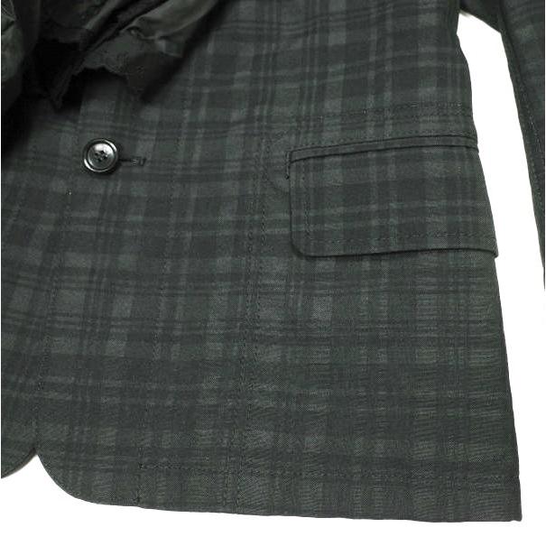 新品 tao COMME des GARCONS タオ コムデギャルソン 23SS チェック×ナイロンタフタスカーフ付きジャケット TK-J014 S グレー 定価165,000円 |  | 05