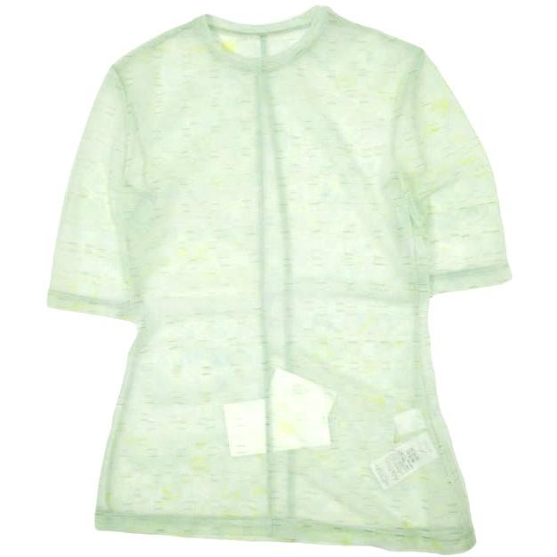 新品 Mame Kurogouchi マメクロゴウチ Marble Printed Plaid Sheer Crew Neck Top シアーカットソー MM23SS-JS021 2 MINT 定価29,700円 | 