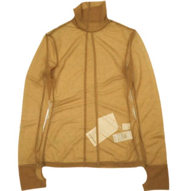 新品 Mame Kurogouchi マメクロゴウチ Marble Printed Plaid Sheer High Neck Top シアーカットソー MM23SS-JS020 2 BROWN 定価35,200円 | 