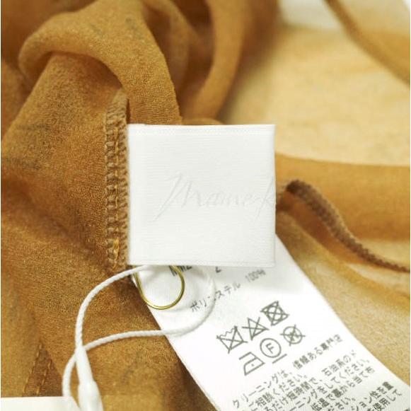 新品 Mame Kurogouchi マメクロゴウチ Marble Printed Plaid Sheer High Neck Top シアーカットソー MM23SS-JS020 1 BROWN 定価35,200円 |  | 08