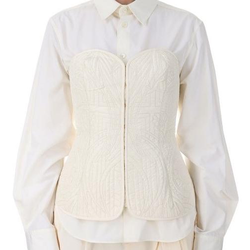新品 Mame Kurogouchi マメクロゴウチ 23AW Floral Quilted Silk Bustier フローラルキルティングシルクビスチェ 2 ECRU 定価106,700円 |  | 02