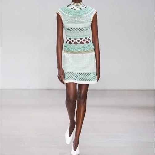 新品 Mame Kurogouchi マメクロゴウチ 23SS Bamboo Basket Pattern Knitted Dress ニットドレス MM23SS-KN034 2 定価88,000円 ワンピース |  | 02