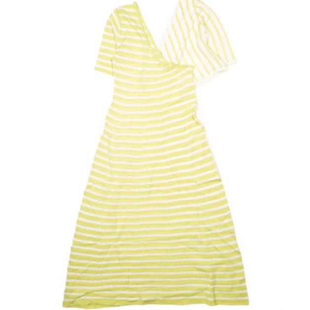 新品 TAN タン 22SS 日本製 コンビボーダー ニットロングワンピース TN22SS021 Free CREAM YELLOW ドレス トップス g23074 | 