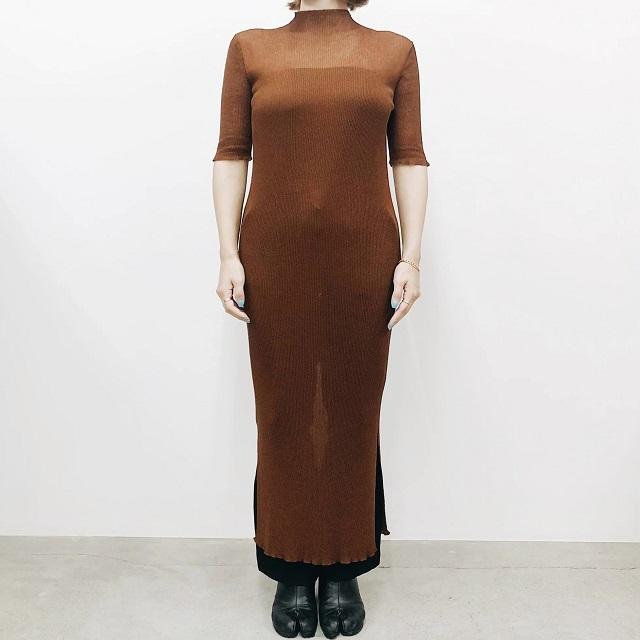 新品 TAN タン 22SS 日本製 SPARKLE DRESS リブ編みニットロングワンピース TN22SS002 Free BRONZE 五分袖 ドレス トップス g23077 |  | 02